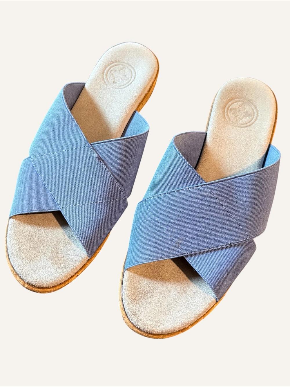 Charleston Shoe Co Abby Espadrille Slide in Hydrangea